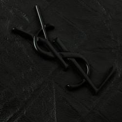 Saint Laurent Black Croc Embossed Leather Bifold Wallet