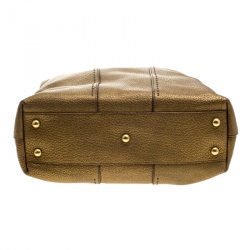 Saint Laurent Bronze Pebbled Leather Tote 