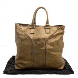 Saint Laurent Bronze Pebbled Leather Tote 