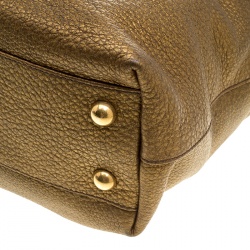 Saint Laurent Bronze Pebbled Leather Tote 