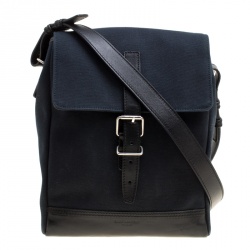 Saint Laurent Black Canvas Hunting Crossbody Bag