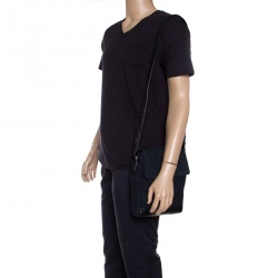 Saint Laurent Black Canvas Hunting Crossbody Bag