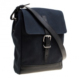 Saint Laurent Black Canvas Hunting Crossbody Bag