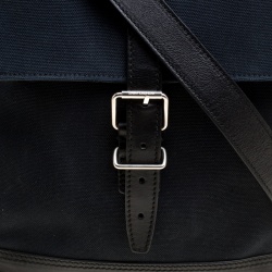 Saint Laurent Black Canvas Hunting Crossbody Bag
