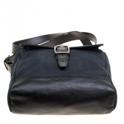 Saint Laurent Black Canvas Hunting Crossbody Bag
