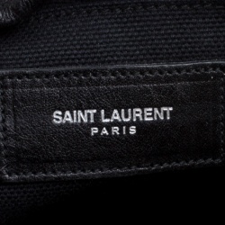 Saint Laurent Black Canvas Hunting Crossbody Bag