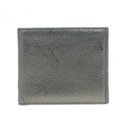 Saint Laurent Paris Silver Metallic Leather Bifold Wallet