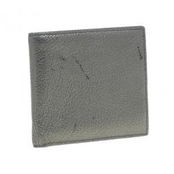 Saint Laurent Paris Silver Metallic Leather Bifold Wallet