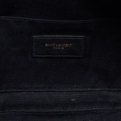 Saint Laurent Black Leather Cassandre Belt Bag