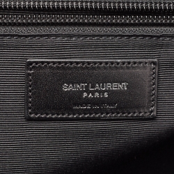 Saint Laurent Black Croc Embossed Leather City Backpack