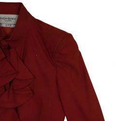 مملوكة مسبقًا Saint Laurent Paris Silk Suede Ruffle Jacket M