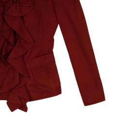 مملوكة مسبقًا Saint Laurent Paris Silk Suede Ruffle Jacket M