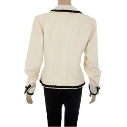 مملوكة مسبقًا Saint Laurent Cream Vintage Jacket With Black Trimming L