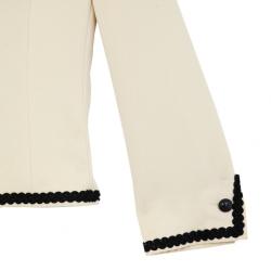 مملوكة مسبقًا Saint Laurent Cream Vintage Jacket With Black Trimming L