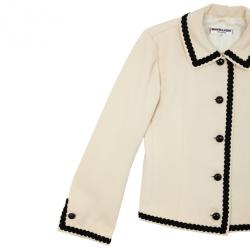 مملوكة مسبقًا Saint Laurent Cream Vintage Jacket With Black Trimming L
