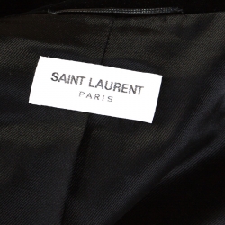 Saint Laurent Paris Green & Black Velvet Western Detail Bomber Jacket M