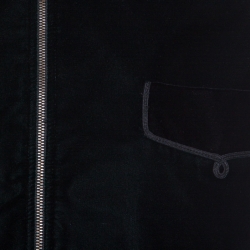 Saint Laurent Paris Green & Black Velvet Western Detail Bomber Jacket M