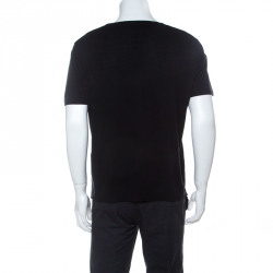 Saint Laurent Paris Black Cotton Eiffel Tower Printed T-Shirt M