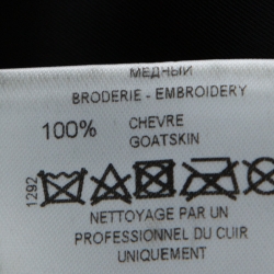 مملوكة مسبقًا Givenchy Black Star Embroidered Leather Crew Neck T-Shirt M 