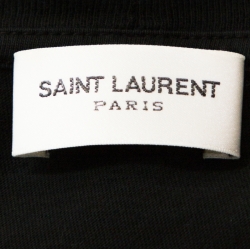 Saint Laurent Paris Black Blood Luster Print Cotton T-Shirt L