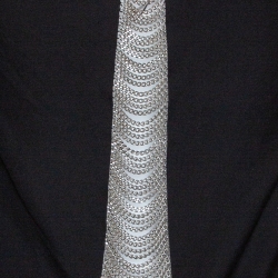 Saint Laurent Black Wool Chain Trim Blazer XL