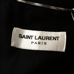 Saint Laurent Black Wool Chain Trim Blazer XL