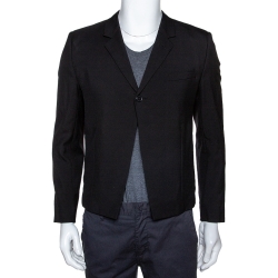 Saint Laurent Black Wool Chain Trim Blazer XL