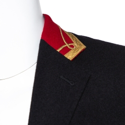 Saint Laurent Black Felted Wool Officer Jacket M