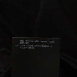 مملوكة مسبقًا Saint Laurent Black Cotton Signature Logo Embroidered Round Neck T Shirt M