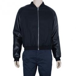 Saint Laurent Paris Leather Bomber Jacket XXL