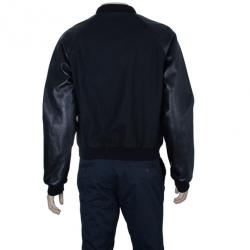 Saint Laurent Paris Leather Bomber Jacket XXL