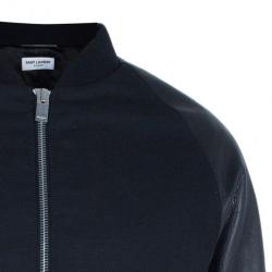 Saint Laurent Paris Leather Bomber Jacket XXL