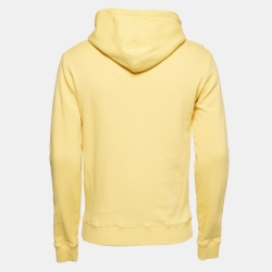 Pre Owned Saint Laurent Paris Yellow Cotton University Crest Print Hoodie S