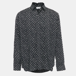 Saint Laurent  Black Star Signs Print Button Front Full Sleeve Shirt M