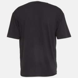 مملوكة مسبقًا Saint Laurent Paris Black Printed Cotton Crew Neck T-Shirt M