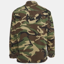 Saint Laurent Green Camouflage Print Cotton Utility Jacket M
