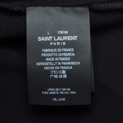 Pre Owned Saint Laurent Black Smoking Kills Print Cotton T-Shirt L