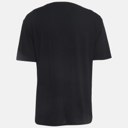 Pre Owned Saint Laurent Black Smoking Kills Print Cotton T-Shirt L