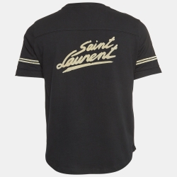 Saint Laurent Black Decoupe Dust Cotton T-Shirt S