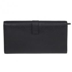 Pre Owned Saint Laurent Black Classic Y Flap Wallet