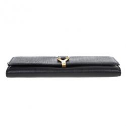 Pre Owned Saint Laurent Black Classic Y Flap Wallet