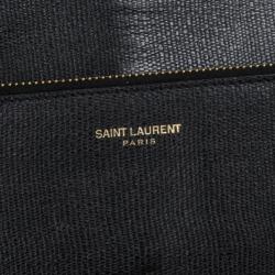 Pre Owned Saint Laurent Black Classic Y Flap Wallet