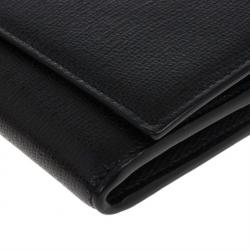 Pre Owned Saint Laurent Black Classic Y Flap Wallet
