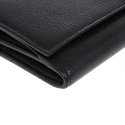 Pre Owned Saint Laurent Black Classic Y Flap Wallet