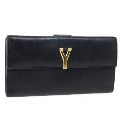 Pre Owned Saint Laurent Large Y Line Flap Wallet
