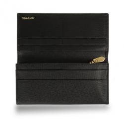مملوكة مسبقًا Yves Saint Laurent Black Leather Classic Large Wallet 