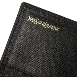 مملوكة مسبقًا Yves Saint Laurent Black Leather Classic Large Wallet 