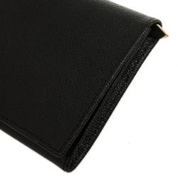 مملوكة مسبقًا Yves Saint Laurent Black Leather Classic Large Wallet 