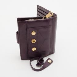 مملوكة مسبقًا Yves Saint Laurent Purple Leather Compact Wallet