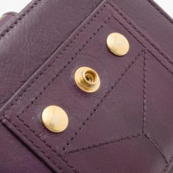 مملوكة مسبقًا Yves Saint Laurent Purple Leather Compact Wallet